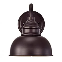 1-Light Oil Rubbed Bronze Industrial Wall Vanity Light with Shade by Jushua -KINWELL shop oil rubbed bronze jushua vanity lighting gol a40007 44 1000