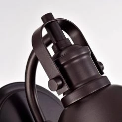 1-Light Oil Rubbed Bronze Industrial Wall Light Sconce with Metal Shade by Jushua -KINWELL shop oil rubbed bronze jushua vanity lighting gol a40017 1f 1000