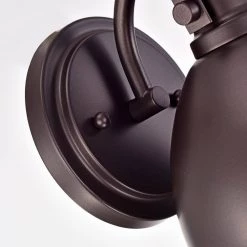 1-Light Oil Rubbed Bronze Industrial Wall Light Sconce with Metal Shade by Jushua -KINWELL shop oil rubbed bronze jushua vanity lighting gol a40017 44 1000