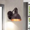1-Light Oil Rubbed Bronze Industrial Wall Light Sconce with Metal Shade by Jushua 2 1-Light Oil Rubbed Bronze Industrial Wall Light Sconce with Metal Shade by Jushua -KINWELL shop oil rubbed bronze jushua vanity lighting gol a40017 64 1000