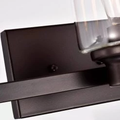 3-Light Oil Rubbed Bronze Contemporary Bathroom Vanity-Light with Clear Glass by Jushua 13 3-Light Oil Rubbed Bronze Contemporary Bathroom Vanity-Light with Clear Glass by Jushua -KINWELL shop oil rubbed bronze jushua vanity lighting gol a40028 44 1000