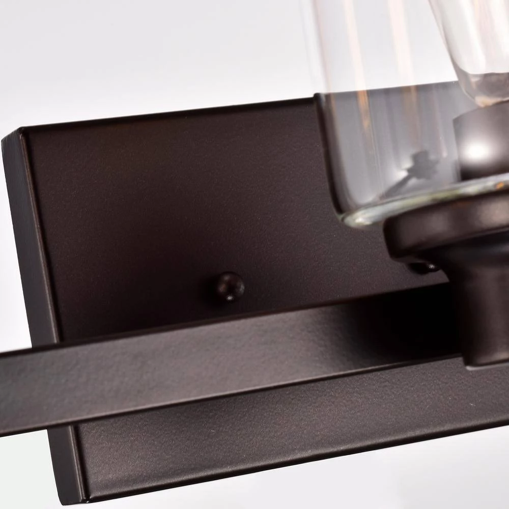 3-Light Oil Rubbed Bronze Contemporary Bathroom Vanity-Light with Clear Glass by Jushua 7 3-Light Oil Rubbed Bronze Contemporary Bathroom Vanity-Light with Clear Glass by Jushua - Image 5
