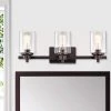 3-Light Oil Rubbed Bronze Contemporary Bathroom Vanity-Light with Clear Glass by Jushua 1 3-Light Oil Rubbed Bronze Contemporary Bathroom Vanity-Light with Clear Glass by Jushua -KINWELL shop oil rubbed bronze jushua vanity lighting gol a40028 64 1000