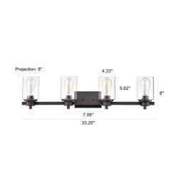 4-Light Oil Rubbed Bronze Contemporary Bathroom Vanity-Light with Glass Shade by Jushua 15 4-Light Oil Rubbed Bronze Contemporary Bathroom Vanity-Light with Glass Shade by Jushua -KINWELL shop oil rubbed bronze jushua vanity lighting gol a40030 76 1000