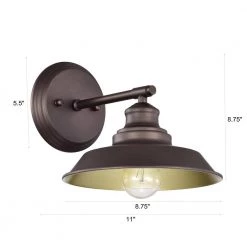1-Light Oil Rubbed Bronze Indoor Wall Sconce with Steel and Electrical Components by Jushua -KINWELL shop oil rubbed bronze jushua wall sconces gol a40003 76 1000