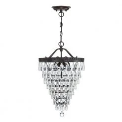 3-Light Oil Rubbed Bronze Lantern Rectangle Chandelier by Pia Ricco