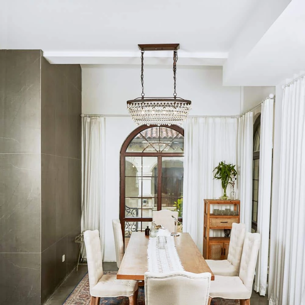 4-Light Oil Rubbed Bronze Glam Chandelier with Clear Glass Hanging Teardrop Crystals by Pia Ricco 10 4-Light Oil Rubbed Bronze Glam Chandelier with Clear Glass Hanging Teardrop Crystals by Pia Ricco - Image 8