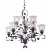 9-Light Oil Rubbed Bronze Traditional Candle Style Empire Chandelier with Clear Water Wave Glass Shade by Pia Ricco -KINWELL shop oil rubbed bronze pia ricco chandeliers fop lp11888101 64 1000