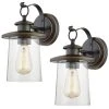 1-Light Oil Rubbed Bronze Not Solar Outdoor Wall Lantern Sconce (2-Pack) by Pia Ricco -KINWELL shop oil rubbed bronze pia ricco outdoor sconces 1jay 12571 2pk 64 1000