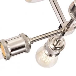 4-Light Polished Nickel Indoor Semi-Flush Mount-Light with Metal by Jushua -KINWELL shop polished nickel jushua flush mount lights sd cy ca1957 fm 1f 1000