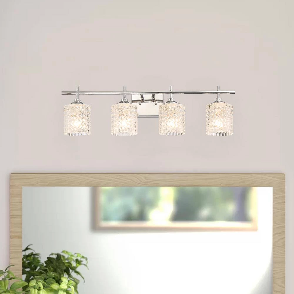 5.5 in. 4-Light Shade Dimmable Vanity Light with Ctystal Accents by Jushua 6 5.5 in. 4-Light Shade Dimmable Vanity Light with Ctystal Accents by Jushua - Image 4