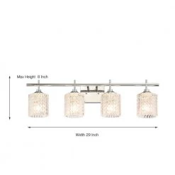 5.5 in. 4-Light Shade Dimmable Vanity Light with Ctystal Accents by Jushua 8 5.5 in. 4-Light Shade Dimmable Vanity Light with Ctystal Accents by Jushua -KINWELL shop silver jushua vanity lighting acr 10004ch c3 1000