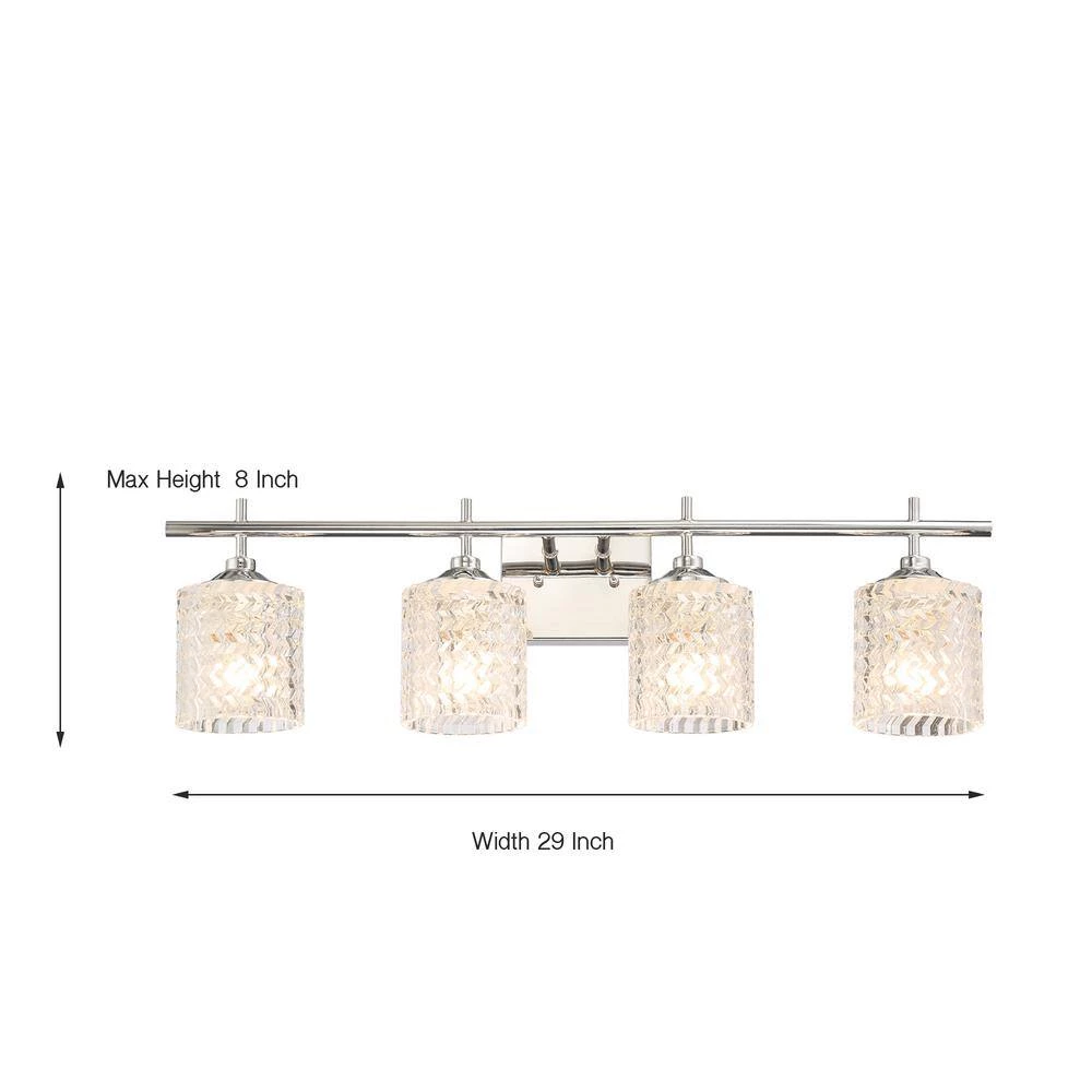 5.5 in. 4-Light Shade Dimmable Vanity Light with Ctystal Accents by Jushua 5 5.5 in. 4-Light Shade Dimmable Vanity Light with Ctystal Accents by Jushua - Image 3