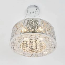 Crystal Nest 26-Watt Integrated LED Chrome Stainless Steel Modern Hanging Pendant Light Chandelier for Dining Room by Artika 13 Crystal Nest 26-Watt Integrated LED Chrome Stainless Steel Modern Hanging Pendant Light Chandelier for Dining Room by Artika -KINWELL shop stainless steel artika chandeliers cnled c1 4f 1000