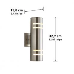 V3 Cylinder Stainless Steel Modern Outdoor Garage and Porch Light Wall Lantern Sconce by Artika -KINWELL shop stainless steel artika outdoor sconces amp74 40 1000