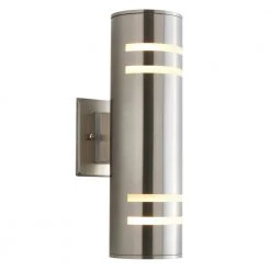 V3 Cylinder Stainless Steel Modern Outdoor Garage and Porch Light Wall Lantern Sconce by Artika