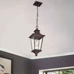 1-Light Tannery Bronze Outdoor Pendant Light Sconce with Die-cast Aluminum with Clear Glass by Jushua -KINWELL shop tannery bronze jushua outdoor pendant lights sd cy ca1914 h c3 1000