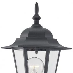 1-Light Textured Black Not Solar Outdoor Wall Lantern Sconce with Clear Glass (2-Pack) by Pia Ricco 12 1-Light Textured Black Not Solar Outdoor Wall Lantern Sconce with Clear Glass (2-Pack) by Pia Ricco -KINWELL shop textured black pia ricco outdoor sconces 17331bk 2pk 4f 1000