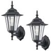 1-Light Textured Black Not Solar Outdoor Wall Lantern Sconce with Clear Glass (2-Pack) by Pia Ricco
