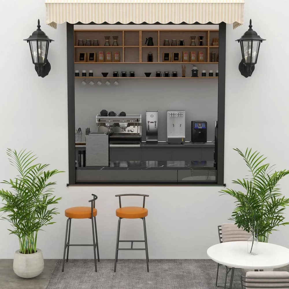 1-Light Textured Black Not Solar Outdoor Wall Lantern Sconce with Clear Glass (2-Pack) by Pia Ricco 4 1-Light Textured Black Not Solar Outdoor Wall Lantern Sconce with Clear Glass (2-Pack) by Pia Ricco - Image 2