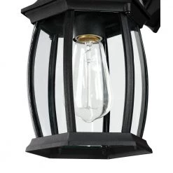 1-Light Textured Black Not Solar Outdoor Wall Lantern Sconce with Clear Glass (2-Pack) by Pia Ricco -KINWELL shop textured black pia ricco outdoor sconces 19281 2pk 44 1000