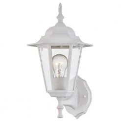 1-Light Textured White Not Solar Outdoor Wall Lantern Sconce with Clear Glass by Pia Ricco
