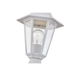 1-Light Textured White Outdoor Post Light with Clear Glass by Pia Ricco -KINWELL shop textured white pia ricco post light sets 1jay 17401wh 4f 1000