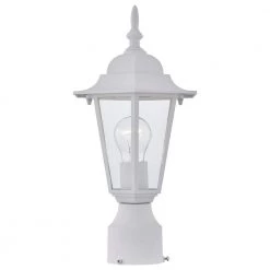 1-Light Textured White Outdoor Post Light with Clear Glass by Pia Ricco -KINWELL shop textured white pia ricco post light sets 1jay 17401wh c3 1000