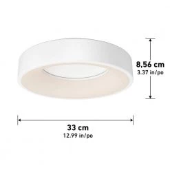 Aiden 13 in. 1-Light White LED Flush Mount Ceiling Light by Artika -KINWELL shop white artika flush mount lights fm aic hd2wh 4f 1000