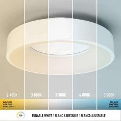 Aiden 13 in. 1-Light White LED Flush Mount Ceiling Light by Artika -KINWELL shop white artika flush mount lights fm aic hd2wh c3 1000