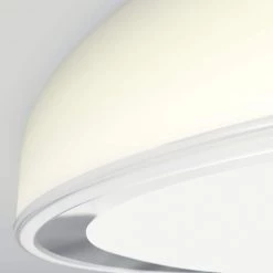 Cooper 13 in. 1-Light White and Chrome Modern LED Flush Mount Ceiling Light for Bedroom and Hallway by Artika -KINWELL shop white artika flush mount lights fm corc 76 1000