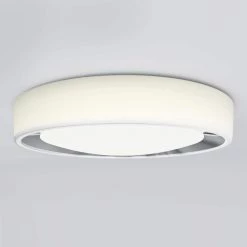Cooper 13 in. 1-Light White and Chrome Modern LED Flush Mount Ceiling Light for Bedroom and Hallway by Artika -KINWELL shop white artika flush mount lights fm corc fa 1000
