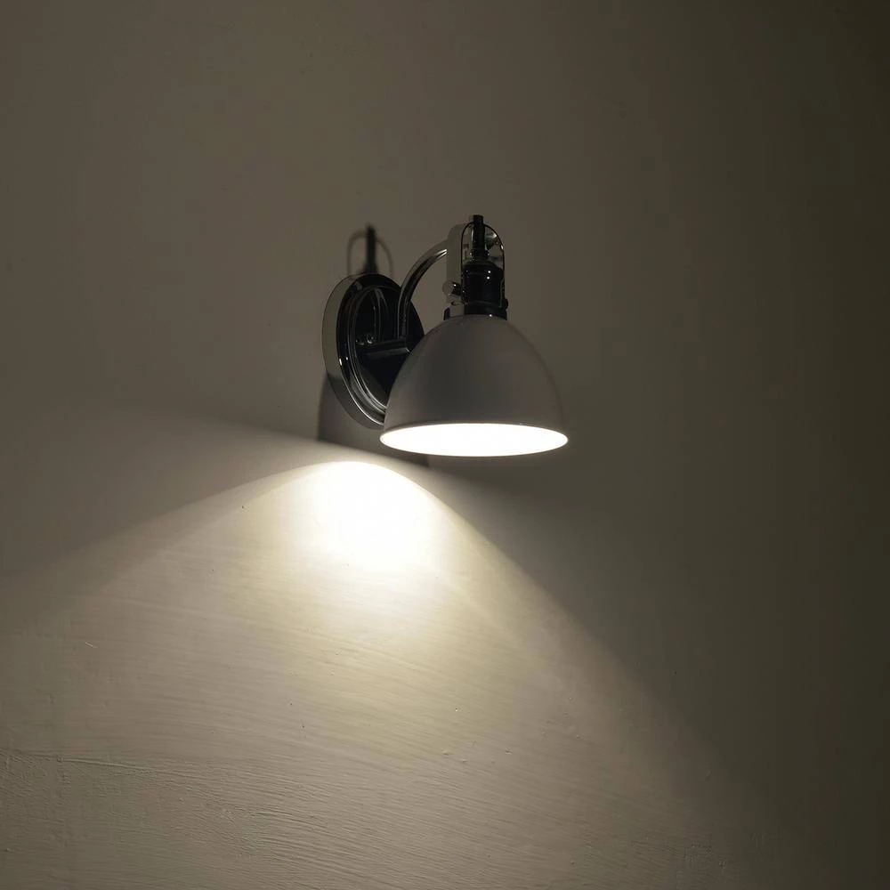 1-Light White Industrial Wall Light Sconce with Shade by Jushua 6 1-Light White Industrial Wall Light Sconce with Shade by Jushua - Image 4