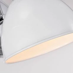 1-Light White Industrial Wall Light Sconce with Shade by Jushua 13 1-Light White Industrial Wall Light Sconce with Shade by Jushua -KINWELL shop white jushua vanity lighting gol a40019 44 1000