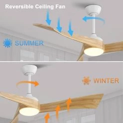 52 in. Integrated LED Indoor Wood Ceiling Fan with Remote by KINWELL -KINWELL shop white kinwell ceiling fans with lights uc52k012wh 1f 1000