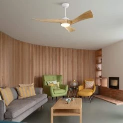 52 in. Integrated LED Indoor Wood Ceiling Fan with Remote by KINWELL -KINWELL shop white kinwell ceiling fans with lights uc52k012wh 76 1000