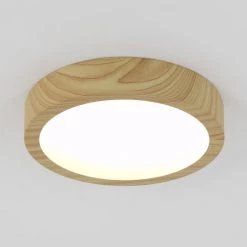 Dryad 10 in. 1-Light Wood LED Aluminum Flush Mount Ceiling Light for Bedroom by Artika -KINWELL shop wood artika flush mount lights 10fm wo 44 1000