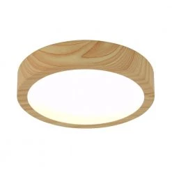 Dryad 10 in. 1-Light Wood LED Aluminum Flush Mount Ceiling Light for Bedroom by Artika