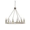16-Light Wood Grain Candle Style Octagonal Wagon Wheel Chandelier by Jushua -KINWELL shop wood jushua chandeliers acr 10586wo bd 64 1000