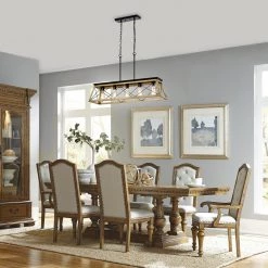 5-Lighst Wood Texture and Matte Black Indoor Pendant by Jushua -KINWELL shop wood texture and matte black jushua chandeliers gol a60010 4f 1000